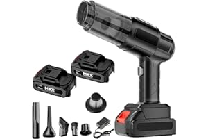 Rouzin Handheld Vacuum Cleaner Battery, Wireless Portable Vacuum Cleaner with 2 Batteries, 35000 RPM Car Vacuum Cleaner Strong Battery, Electric Dust Blower Mini Battery Blower for Car, Vacuum/Bubbles