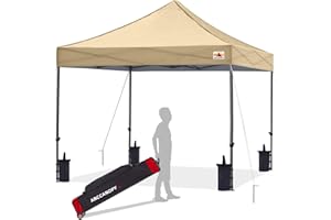 ABCCANOPY Pop Up Gazebo with Detachable Awning, Commercial Market stall, Bonus Upgraded Roller Bag, 4 Weight Bags, Stakes and Ropes