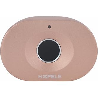 Hafele Kabi-Iris Cabinet Lock, Rose Gold, Capacitive Fingerprint Access, Status Indicator, Smart Lock for Cabinet and Drawers