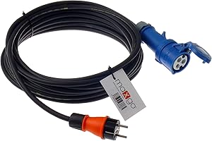 netbote24 CEE Kupplung Schuko Adapterkabel Camping Caravan Boot Campingkabel H07RN-F 3x2,5 mm² IP44 Außen 230V 16A (3m)