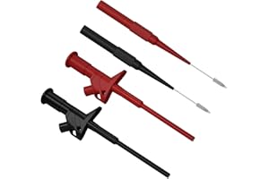 AOUZOVLI 2 Stück Messspitzen für Multimeter, 4mm Bananenbuchse, Abnehmbare Prüfsonde, Elektrische Tests bis 1000V/10A, Rot/Schwarz