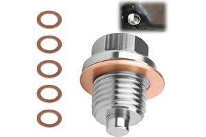 M14 x 1,5 magnetisk oljedräneringslock med 5 koppartätningar, motorcykel- och biloljeavloppspropp, läckagesäker motoravtappni