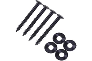 MEZOKUCEL 4 Set di Boccole per Manico di Chitarra Set di Viti di Montaggio per Manico di Basso Bullone in Metallo Accessorio per Chitarra e Basso (nero)