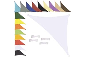 MENGH Sonnensegel Wasserdicht Dreieck, wetterbeständig, Premium Polyester, Viele Längen und Breiten Zur Auswahl inkl Befestigungsseile, 2x2x2m Weiß