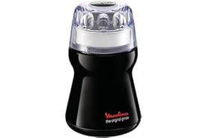 Moulinex AR1108 The Original Grinder, Macinacaffè, sistema di blocco, premere il tappo per macinare, pala in acciaio, 180 W, 0.50 Kg, Nero