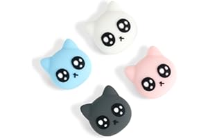 GeekShare Lot de 4 Capuchons en Silicone Joycon pour Joystick compatibles avec Switch/OLED/Switch Lite, Chaton aux Yeux larmoyants