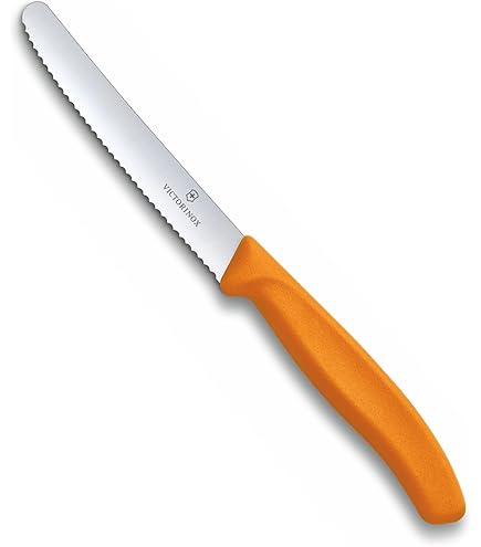 Victorinox Coltello Da Verdura Con Lama Da 8 Cm – Manico Fibrox Arancione – Svizzero, Affilato E Sicuro
