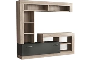 milani home - parete attrezzata porta tv soggiorno moderna di design 170x42x170 h