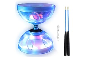 LED Diabolo med kullager, DiaBolo frilöpare med kullager, dia-bolo lysande i mörkret, Dia-Bolo Jonglier-set, för barn vuxna