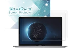 MasiBloom® Lot de 2 films protecteurs d'écran transparents pour MacBook Pro 13" avec barre tactile et Touch ID Modèle : A2338 A2289 A2251 (sortie en 2020) Dureté 4H Anti-rayures