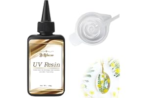 Bellifluous Resina UV, Resina UV Trasparente, 100g Colla UV a Basso Odore per Fusione, Rivestimento, Creazione di Gioielli, Fai da te, Resinas UV Trasparente per Gioielli a Rapida Polimerizzazione