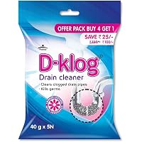 Pidilite D-Klog Drain Cleaner Powder, Removes Block In Drain, Washbasin, Sink, Pipes 40g x 5N