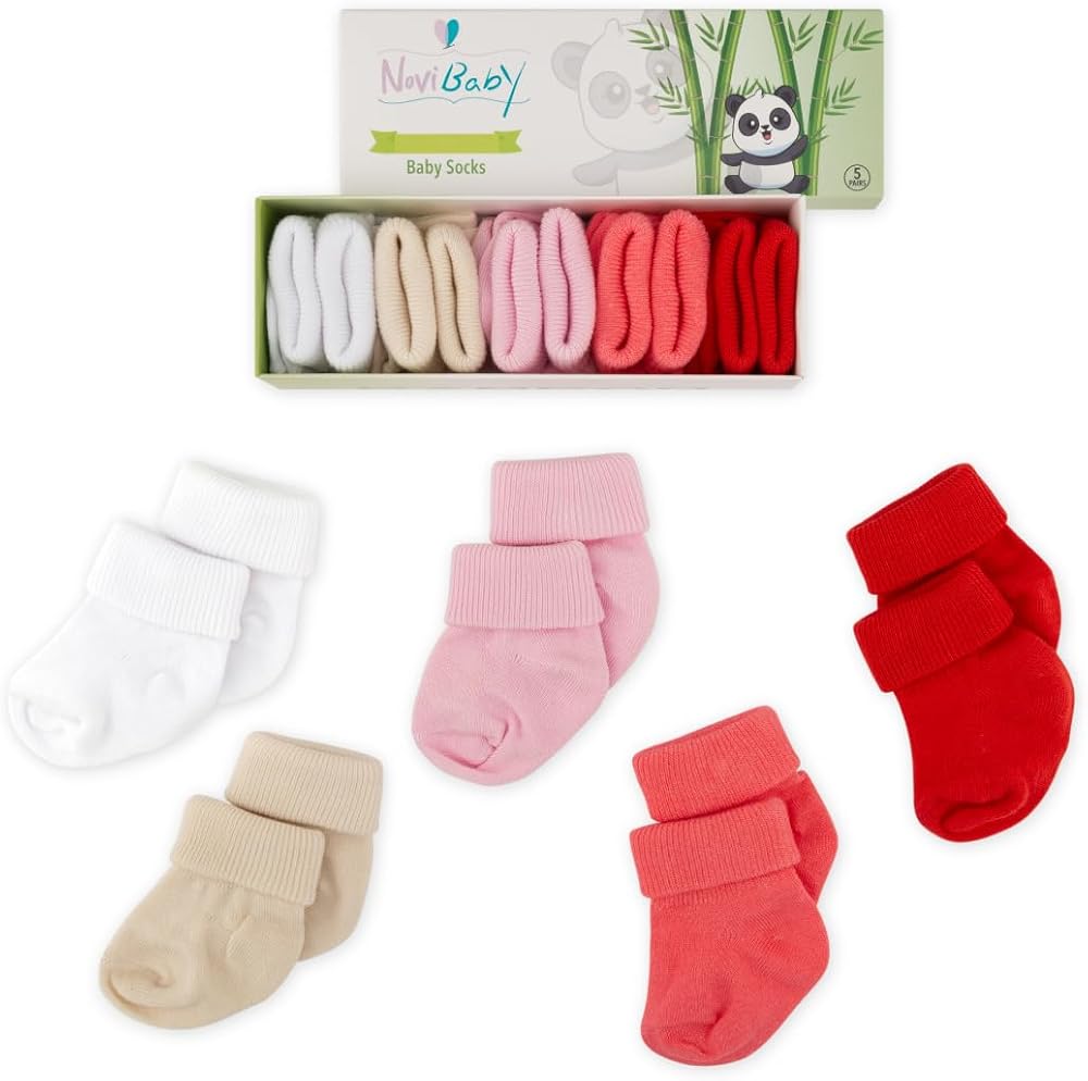 Novibaby 5'li Bambu Yenidoğan Bebek Çorap