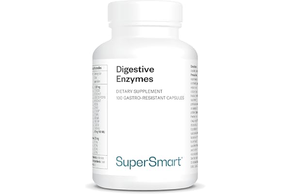 Enzymes Digestives - Enzymes & Fenugrec - 15 enzymes digestives - Idéal contre les ballonnements et flatulences - Améliore la digestion du lactose - Vegan - 100 DrCaps™ - Supersmart
