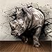 Produktbild BZDHWWH Room Tv Hintergrund Kinderzimmer Rhino/Löwe / Elefant Papel De Parede 3D Wandbild Tapete Für Wände 3D-Bodenbelag,210Cm (H) X 315Cm (W)