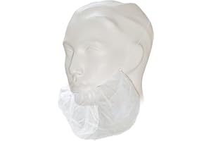 ‎BICAP 100 Bartbinden, weiß, 50 x 30 cm, im Polybeutel - Bartschutz Bartmaske - von BICAP - Einwegbartschutz, latexfreies Gummiband