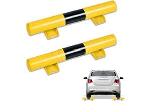 Froadp 2 topes de rueda para aparcamiento de coche, de acero engrosado, con 8 tornillos de expansión, accesorios de coche, tope de garaje para aparcamiento y garajes