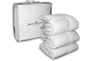 PERLARARA Piumino Letto Singolo Una Piazza Primaverile Leggero, 100% solo Piumino, Auril 720 Spring 155x215 cm Maxi, Piumone Piuma d'Oca per Primavera Estate