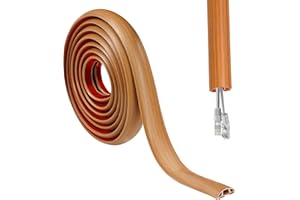 DIKARIYA Canaleta Cables Suelo Madera, 3cmx1m Canaletas para Cables, PVC Pasacables Suelo, Protector de Cables para Suelo, Salva Cables Suelo Autoadhesiva para Hogar, Oficina, Escuela, Almacén