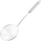 Fackelmann Stainless Steel Wire Skimmer, Suitable for Draining Frying Pans and Pots, Stainless Steel, Dishwasher Safe, 36 x 1