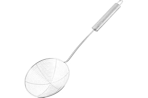 Fackelmann Espumadera de alambre de acero inoxidable, adecuada para escurrir frituras de sartenes y ollas, Color inox, apta para lavavajillas, 36x11,8 cm, 1 ud