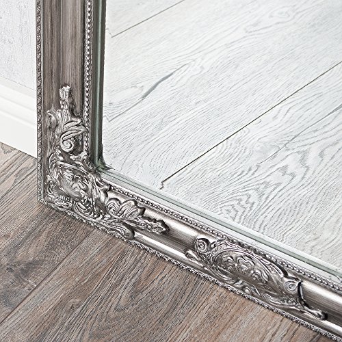 WANDSPIEGEL BAROCK POMPÖS SPIEGEL Bessa 70x50cm ANTIK SILBER DESIGN HOLZRAHMEN - 8