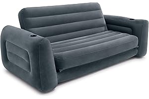 ‎INTEX Intex Aufblasbares Sofa mit Schlaffunktion für 2 Personen Max. 200kg (127x231x66 cm) Couchsofa aufblasbar mit Getränkehalterung (66552NP)