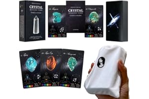 PRIME MUSE Crystals Healing Cards, Oracle Deck with Guidebook Set & Velvet Pouch Bag (Crystals and Healing Stones, Crystals for Beginners)