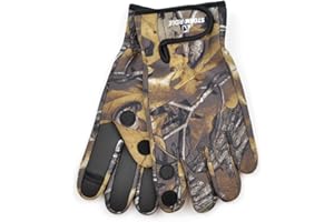GM APPAREL Mens Neoprene Gloves - Fishing Hunting Shooting Sports Outerwear with Rubber Grip Palm and Fold Back Fingers, Thumb and Index, Perfect for Fishing Hiking, Outdoor Use