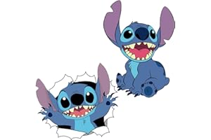 IQEPXTGO Pegatinas Infantiles Pared 3d Smash Etiqueta de la Pared Adhesivo Stitch Pegatinas Decorativas Pared, Vinilos Infantiles Niña, Stickers Pared Dormitorio Calcomanias para Dormitorio de Bebé y Niños 2pc