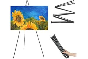 SCHYIDA Caballete para Carteles de Metal de 170 cm Trípode para Carteles de Boda Caballete de Exhibición Plegable y Ajustable Caballete de Exposición para Pinturas Valla Publicitaria para Feria Fiesta