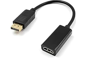 GENERIC 4K DisplayPort to HDMI Adapter, 1080P @60Hz High Resolution Dp(Display Port) Male to Hdmi Female Converter with Audio and High Speed Transmission Video Audio Converter for GPU, Laptop, PC, Monitor, TV