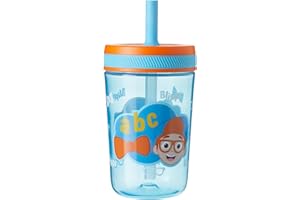 HOX Blippi Kids Water Bottle with Soft Sipper Straw – 443ml, BPA-Free, Leak-Proof, Durable & Portable for Children