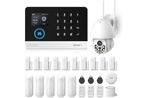 CLOUREE 4G-WLAN-Alarmsystem für Ihr Zuhause, kabelloses Alarmsystem, 8-teiliges Set mit Sirene, PIR-Bewegungsmeldern und Fernbedienung