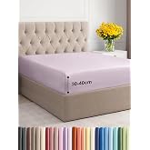 Fitted Sheet 180x200 - Microfiber Pocket 40cm (16") - Light Lavender | Soft, Breathable, Wrinkle, Non-Iron, Brushed, Elastic