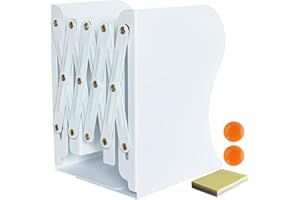 DIFIT Serre-Livres réglable en métal, Serre-Livres Extensible, Serre-Livres pour étagère, Serre-Livres en métal Bleu pour Bureau, Extensible jusqu'à 50 cm (1 pièce)
