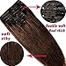Deluxe Double Weft Remy Human Hair Clip in Extensions Full Head Set 8 Pieces 10"-22" Grade 7A Real Natural Long Straight Silky Soft(18"-140g,#2 Dark Brown)