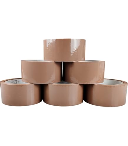 Nastro Da Pacchi Gps Generico Scotch Avana Marrone Per Imballaggi – 6 Rotoli Di Nastro Adesivo Kraft Resistente, 50 Mm X 66 M Nastro Pacchi Imballaggio - Foto 2