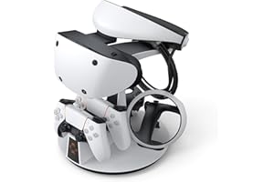 KIWI design D2 3-in-1 Controller Ladestation für PSVR2 und PS5 mit VR Display Ständer und LED-Ladeanzeige