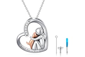 CHENGHONG Dog Necklace 925 Sterling Silver Ashes Necklace for Dog Pendant Pet Urn Necklace for Ashes Keepsake Memorial Gifts Dog Themed Jewellery…