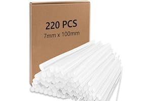 Swetfela 220 Stück Heissklebepistole Heißklebesticks, 7mm x 100 mm Heißkiebestift,Mini Klebesticks Transparent und Schnell Trocknend,Heißkiebepistole Sticks Ideal für Heimwerken Reparieren Dekorieren