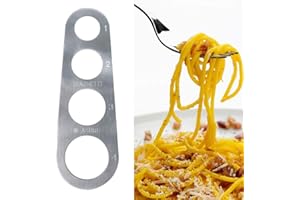 Omabeta Medidor de raciones de Espaguetis, Regla de Espagueti de Acero Inoxidable Medidor Herramienta de medición 4 porciones Cocina Regla de Pasta Cocinar Utensilios de Cocina Gadgets