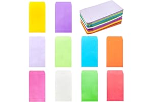 REEKNOKOL Lot de 100 petites enveloppes multicolores en kraft pour semences, pièces de monnaie, argent, cadeaux, salaires, perles (10 x 6 cm)
