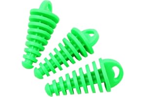 Tiardey 3Pcs Motocross Rubber Exhaust Plug,2/4 Stroke Motorbike Exhaust Muffler Exhaust Bung Silencer Wash Plug Pipe Plug - Green