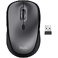 Trust Yvi+ Mouse Wireless Silenzioso con Design Sostenibile, 800-1600 DPI, per Mano Sinistra e Destra, Microricevitore USB, M