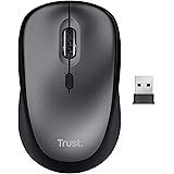 Trust Yvi+ Mouse Wireless Silenzioso con Design Sostenibile, 800-1600 DPI, per Mano Sinistra e Destra, Microricevitore USB, M