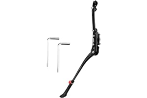 KARAA Cavalletto Bici con 2 Chiave, Cavalletto Bicicletta Stand Regolabile Alluminio Lega Cavalletto Laterale 24”-29” Mountain Bike, Bici da Strada, MTB Bici