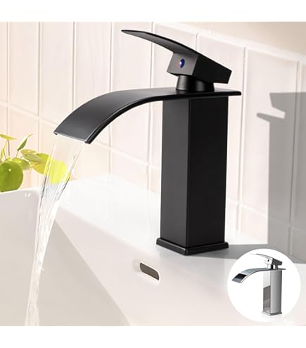 FORIOUS Kraan badkamer, waterval wastafel mengkraan eenhandsmengkraan wastafel met uitloop hoogte 110 mm, waterbesparend, energiebesparend, geborsteld nikkel FORIOUS Kraan badkamer, waterval wastafel mengkraan eenhandsmengkraan wastafel met uitloop hoogte 110 mm, waterbesparend, energiebesparend, geborsteld nikkel