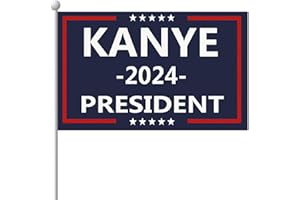 JINGAN Drapeau Kanye 2024 - Jardin 0,9 x 1,5 m avec 2 œillets - Drapeaux Magas Drapeaux Double Face Élection Politique Américaine Bannière Signe Drapeau