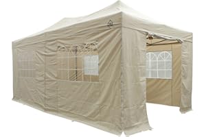 All Seasons Gazebos 3x6m Totalmente Impermeable Pop up Gazebo Incluye 4 Paredes Laterales Premium - Beige